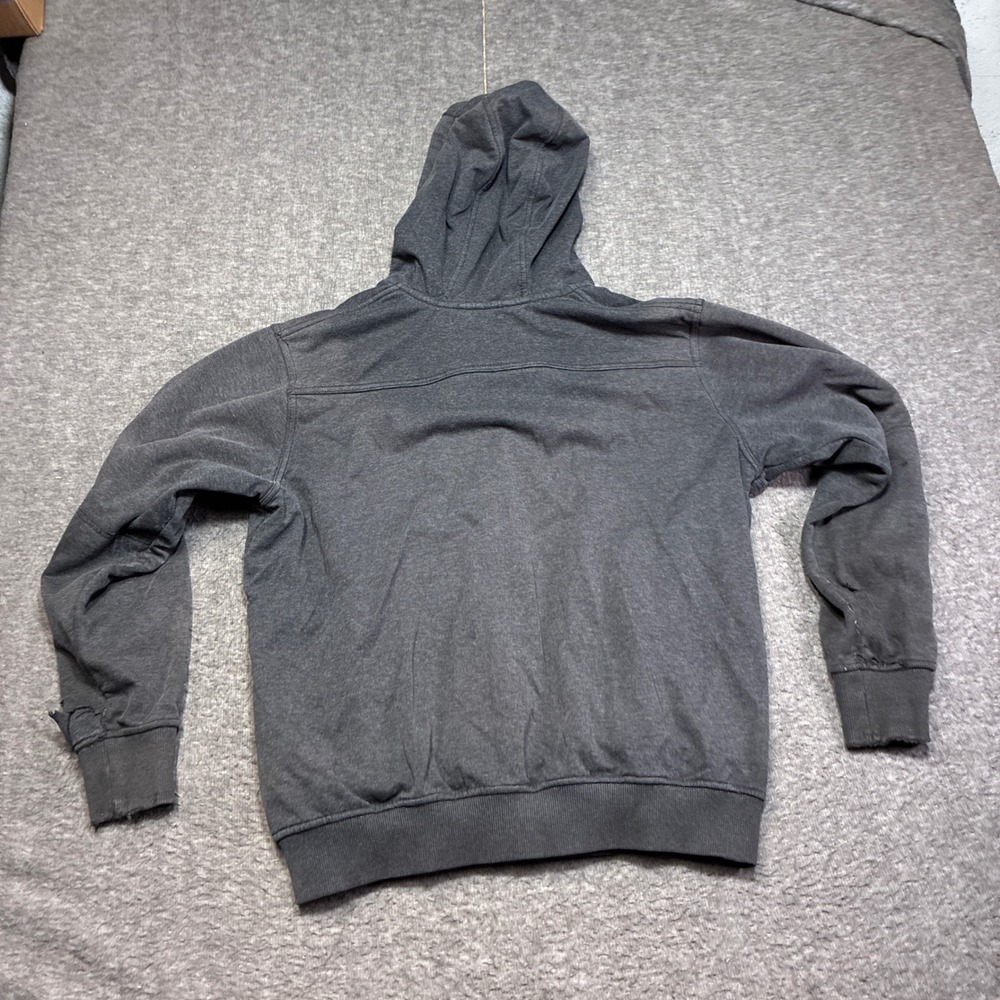 Milwaukee Zip Up Hoodie Mens Medium Black Distressed Heavyweight Workwear - Picture 8 of 12